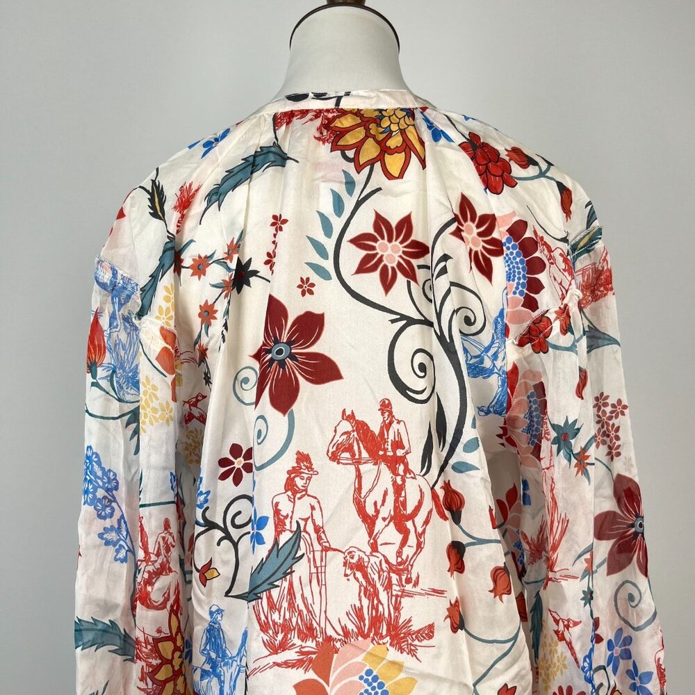 NWOT JOHNNY WAS Hanns Floral Silk Tunic Bohemia SHIRT Blouse Sz S - Picture 7 of 13